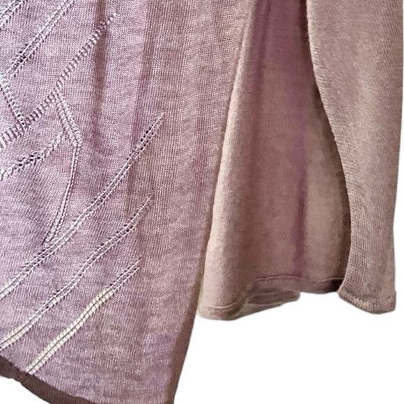 H by Halston Women's Lavender Long Length Stitch Detail Sweater Cardigan Size 2X - Picture 6 of 10